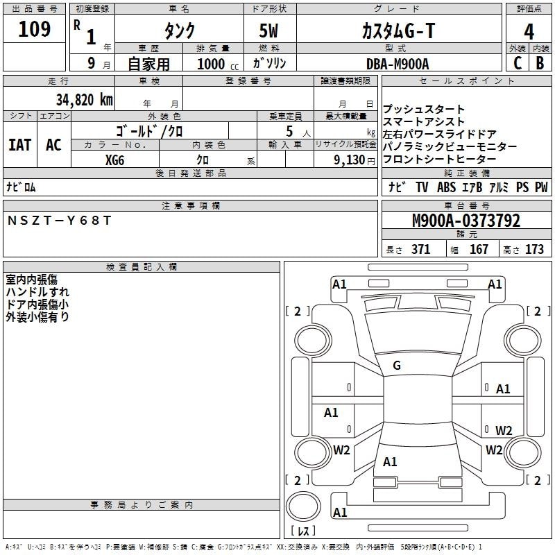 Toyota Tank 2019